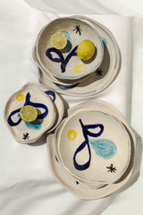 BLUE PALM DESSERT PLATE