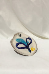 BLUE PALM DESSERT PLATE