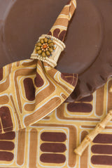 FOXY YELLOW NAPKIN SET x4